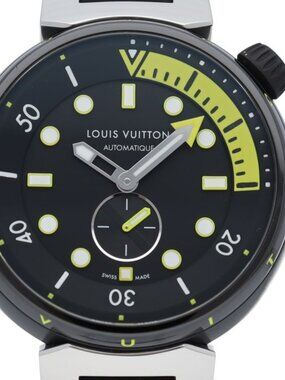 Louis Vuitton Tambour Street Diver Neon Black Watch Box SS